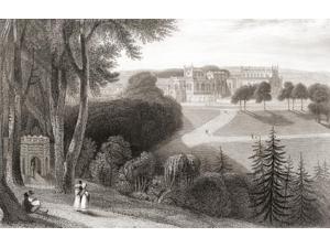 19th century view of Auckland Castle aka Auckland Palace Bishops Castle or Bishops Palace Bishop AucklandCounty Durham England From Churtons Portrait and Lanscape Gallery published 1836 Poster Print (