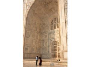 Visitors dwarfed by the Taj Mahal, Agra, Uttar Pradesh, India. Print by Inger Hogstrom (24 x 36) Visitors dwarfed by the Taj Mahal, Agra, Uttar Pradesh, India. Print by Inger Hogstrom (24 x 36)