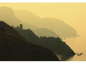 Watch Towers On The Maro-Cerro Gordo Cliffs, Between Maro In Malaga Province And La Herradura; Granada Province, Spain Watch Towers On The Maro-Cerro Gordo Cliffs, Between Maro In Malaga Province And La Herradura; Granada Province, Spain