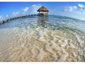 Mexico, Yucatan Peninsula, Tulum, Pier Over Turquoise Ocean. Poster Print (18 x 13) Mexico, Yucatan Peninsula, Tulum, Pier Over Turquoise Ocean. Poster Print (18 x 13)