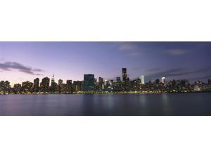 Manhattan Island Viewed From Long Island City At Dusk Poster Print (36 x 12)