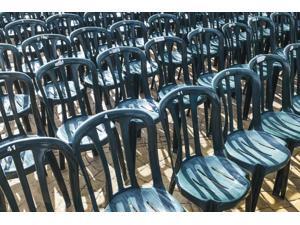 Plastic green chairs lined up in rows Malaga Province Andalusia Spain Poster Print (19 x 12) Plastic green chairs lined up in rows Malaga Province Andalusia Spain Poster Print (19 x 12)