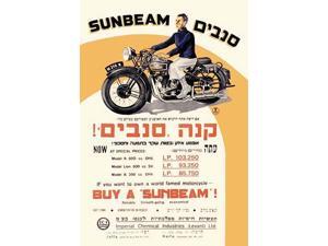 This advertisiment is for the market in Israel with sales offices in Haifa and Jaffa Sunbeam was a British manufacturing marque that produced bicycles and motorcycles from 1912 to 1956 Poster Print b This advertisiment is for the market in Israel with sales offices in Haifa and Jaffa Sunbeam was a British manufacturing marque that produced bicycles and motorcycles from 1912 to 1956 Poster Print b