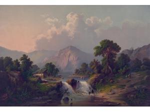 Country scene of river and waterfall in New Yorks Catskills Poster Print (18 x 24) Country scene of river and waterfall in New Yorks Catskills Poster Print (18 x 24)