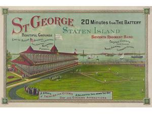St George Staten Island 20 minutes from the Battery a baseball game in progress before crowded grandstand at St George park on Staten Island with view of New York harbor Poster Print by unknown (18 x St George Staten Island 20 minutes from the Battery a baseball game in progress before crowded grandstand at St George park on Staten Island with view of New York harbor Poster Print by unknown (18 x