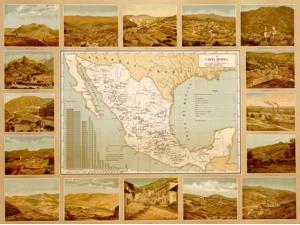 Mineralogical Map of Mexico Illustrated History of the United States of Mexico Atlas pintoresco  histrico de los Estados Unidos Mexicanos Poster Print (18 x 24)