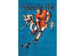 Cover to the magazine American Boy from February 1940  The scene is of hockey players in full gear in the middle of a game  Charles Louis LaSalle (1894-1958) was activelived in New York Arizona Massac