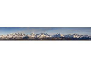 Panoramic View Of The Chugach Mountain Range Above Anchorage Alaska During Spring Poster Print (44 x 6)