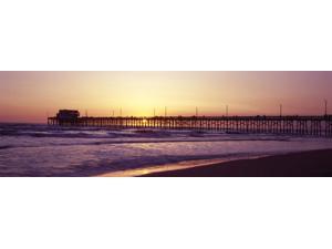 Pier over the ocean at dusk Newport Pier Newport Beach Orange County California USA Poster Print (8 x 10)