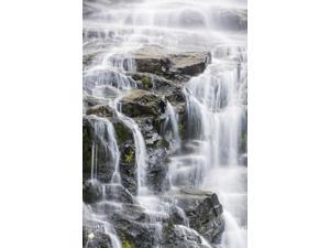 Detail of water cascading down dark rock on Bridalveil Falls in Keystone Canyon South-central Alaska Valdez Alaska United States of America Poster Print by Kevin G Smith  Design Pics (11 x 17)