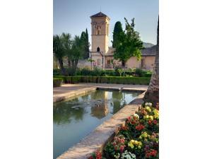 The Generalife Gardens in the Alhambra grounds, Granada, Spain Poster Print by Julie Eggers (18 x 24)