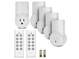 Etekcity BH9938U-5-2 5 Pack Self Learning Wireless Remote Control AC Electrical Power Outlet Switch with Two Remotes Etekcity BH9938U-5-2 5 Pack Self Learning Wireless Remote Control AC Electrical Power Outlet Switch with Two Remotes