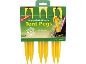 Coghlan's Rugged ABS Plastic 9" Tent Pegs (6 Pack), Survival Camping Stakes