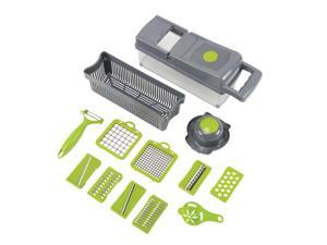 14-Piece Veggie Multi-Function Kitchen Chopper/Slicer -Slices, Dices, and Grates Food