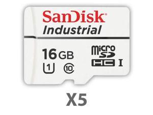 SanDisk 16GB Industrial Grade MLC Micro SDHC Class 10 SDSDQAF3-016G-I Memory Card (5 Pack)