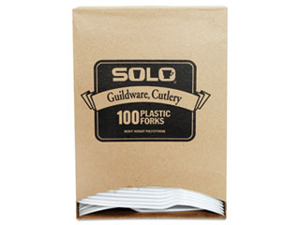 Guildware Heavyweight Plastic Forks White 100/Box 10 Boxes/Carton