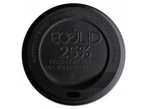 EcoLid 25% Recy Content Hot Cup Lid, Black, F/10-20oz EcoLid 25% Recy Content Hot Cup Lid, Black, F/10-20oz