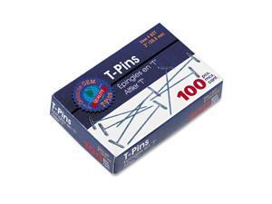 Gem Office Products- LLC. GEM85T T Pins- 2in. Length- .56in. Head Width- Silver Gem Office Products- LLC. GEM85T T Pins- 2in. Length- .56in. Head Width- Silver