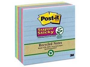 Post-it Recycled Notes in Bora Bora Colors Lined 4 x 4 90-Sheet 6/Pack 6756SST Post-it Recycled Notes in Bora Bora Colors Lined 4 x 4 90-Sheet 6/Pack 6756SST