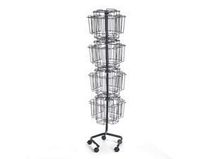 Safco Wire Rotary Display Racks 32 Compartments 15w x 15d x 60h Charcoal 4128CH Safco Wire Rotary Display Racks 32 Compartments 15w x 15d x 60h Charcoal 4128CH