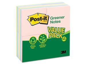 Post-it Greener Notes 654RP-24-AP Original Recycled Note Pads, 100 3 x 3 Sheets, Assorted Pastels, 24 Pads/Pack Post-it Greener Notes 654RP-24-AP Original Recycled Note Pads, 100 3 x 3 Sheets, Assorted Pastels, 24 Pads/Pack