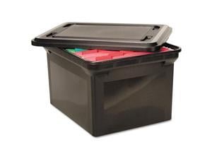 Advantus&#174; File Tote Storage Box with Lid, Legal/Letter, Plastic, Black