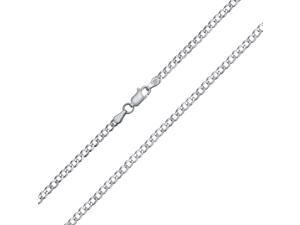 Solid Curb Cuban Link Chain 080 Gauge For Women For Men Necklace 925 Sterling Silver Made In Italy 18 Inch