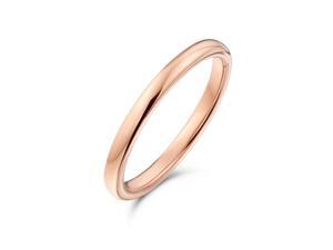 Thin Minimalist Dome Couples Titanium Wedding Band Polished Rose Gold Plated Ring For Men For Women Comfort Fit 2MM Thin Minimalist Dome Couples Titanium Wedding Band Polished Rose Gold Plated Ring For Men For Women Comfort Fit 2MM