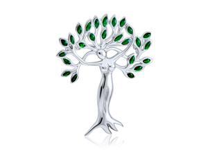 Green Leaves Tree Of Life Goddess Protection Of Nature Mother Earth Brooch Pin For Women 925 Sterling Silver Green Leaves Tree Of Life Goddess Protection Of Nature Mother Earth Brooch Pin For Women 925 Sterling Silver