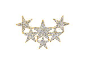 Large Big Statement Fashion Celestial Patriotic USA American Rock Star Sparkly Six Crystal Stars Scarf Brooch Pin For Women Teens Gold Plated Large Big Statement Fashion Celestial Patriotic USA American Rock Star Sparkly Six Crystal Stars Scarf Brooch Pin For Women Teens Gold Plated