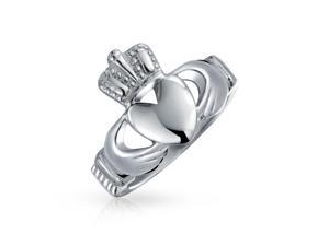 BFF Celtic Irish Friendship Couples Promise Claddagh Ring For Men For Women Silver Tone Stainless Steel