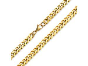 Bling Jewelry Mens Steel Curb Cuban Wide Link Chain Necklace Gold Plated 10mm