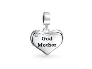 925 Sterling Silver Mom Engraved Love Heart Dangle Charm Pendant Bead For Wonmen 