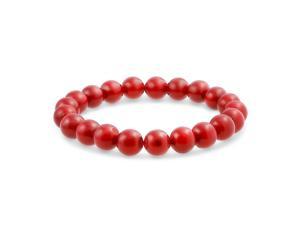 Simple Plain Stacking Round Coral Red Stone Ball Bead Stackable Strand Stretch Bracelet For Women Teen For Men 8MM