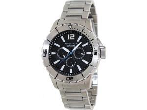 Nautica Men's 'Nsr 05 N19569G' Silvertone Stainless Steel Black Dial Quartz Watch Nautica Men's 'Nsr 05 N19569G' Silvertone Stainless Steel Black Dial Quartz Watch