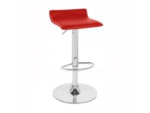 Set of 4 Sigma Contemporary "Leather" Adjustable Barstool - Cherry Red