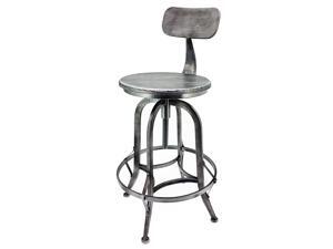 Set of 4 Arthur Retro Steel Rotating Adjustable Height Barstool - Vintage Pewter Set of 4 Arthur Retro Steel Rotating Adjustable Height Barstool - Vintage Pewter