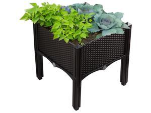 Modern Home Raised Planter Kit - Stackable Modular Flower/Garden Bed Kit (Brown) Modern Home Raised Planter Kit - Stackable Modular Flower/Garden Bed Kit (Brown)