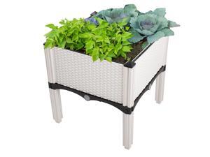 Modern Home Raised Planter Kit - Stackable Modular Flower/Garden Bed Kit (White) Modern Home Raised Planter Kit - Stackable Modular Flower/Garden Bed Kit (White)