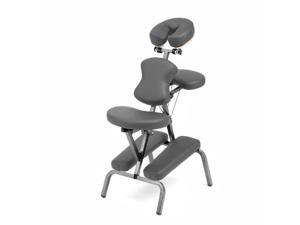 Ataraxia Deluxe Portable Folding Massage Chair w/Carry Case & Strap (Gray)