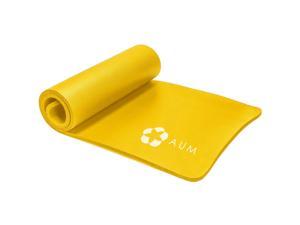 AUM High Density HD Foam Tech Yoga Exercise Mat - 72" x 24" x 1/2" - Yellow