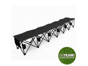 GoTEAM! 6 Seat Portable Folding Team Bench - Black GoTEAM! 6 Seat Portable Folding Team Bench - Black