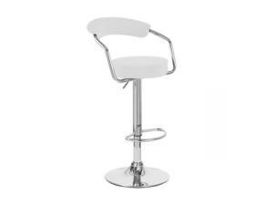 Zool Contemporary Adjustable Faux Leather Barstool - Vanille White Zool Contemporary Adjustable Faux Leather Barstool - Vanille White