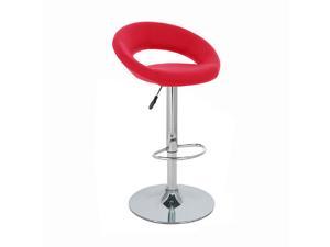 Set of 2 Modern Home Rho "Leather" Contemporary Adjustable Height Counter/Bar Stool (Cherry Red)