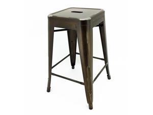 Ajax 24" Contemporary Steel Tolix-Style Barstool - Distressed Copper Ajax 24" Contemporary Steel Tolix-Style Barstool - Distressed Copper