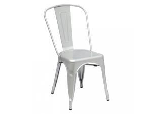 Set of 4 Cassandra Contemporary Steel Stackable Tolix-Style Dining Chair - Matte Silver Set of 4 Cassandra Contemporary Steel Stackable Tolix-Style Dining Chair - Matte Silver