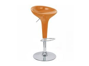 Set of 2 Alpha Contemporary Bombo Style Adjustable Barstool - Orange Twist Set of 2 Alpha Contemporary Bombo Style Adjustable Barstool - Orange Twist