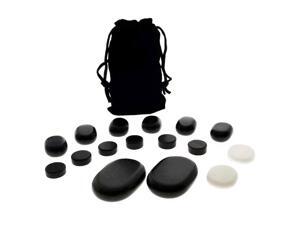 16pc Facial Massage Basalt Stone Set w/Velvet Travel Pouch 16pc Facial Massage Basalt Stone Set w/Velvet Travel Pouch
