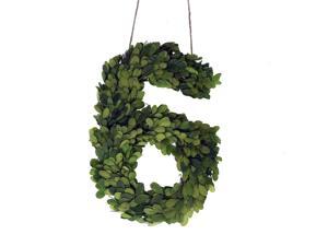 Modern Home 12" Real Preserved Boxwood Monogram Wreath Letters - 6 Modern Home 12" Real Preserved Boxwood Monogram Wreath Letters - 6