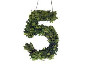 Modern Home 12" Real Preserved Boxwood Monogram Wreath Letters - 5 Modern Home 12" Real Preserved Boxwood Monogram Wreath Letters - 5